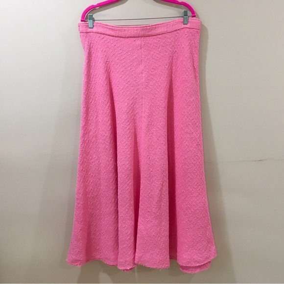 Zara texture Maxi skirt long swing pink size XXL Womens new - Picture 6 of 8